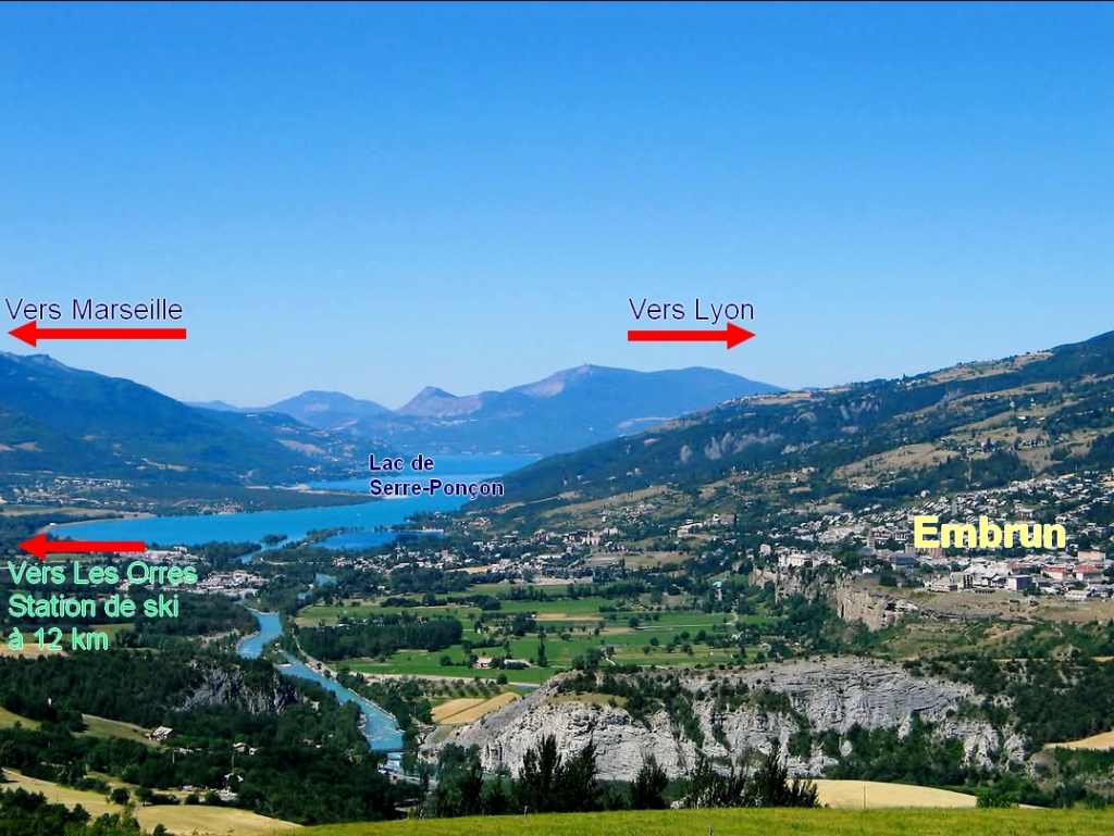 Embrun et son Lac, avec indications